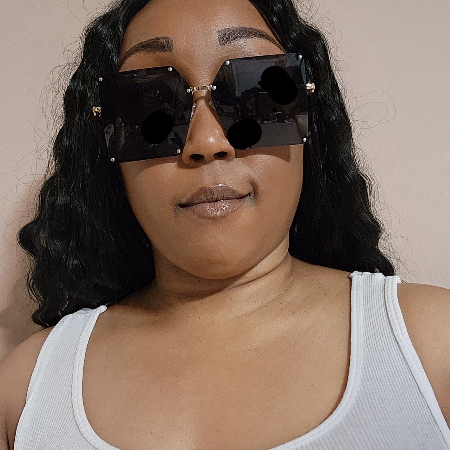 Baddie Rimless Square Sunglasses