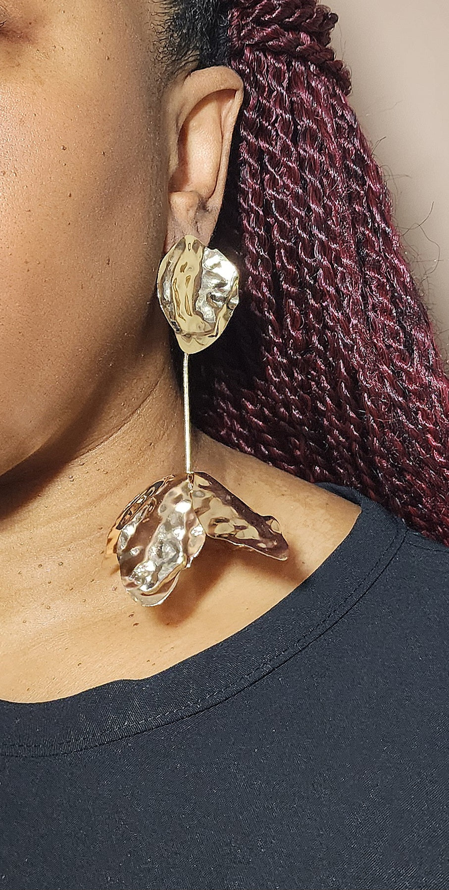 Golden Floral Earrings