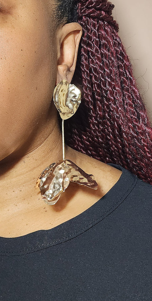 Golden Floral Earrings