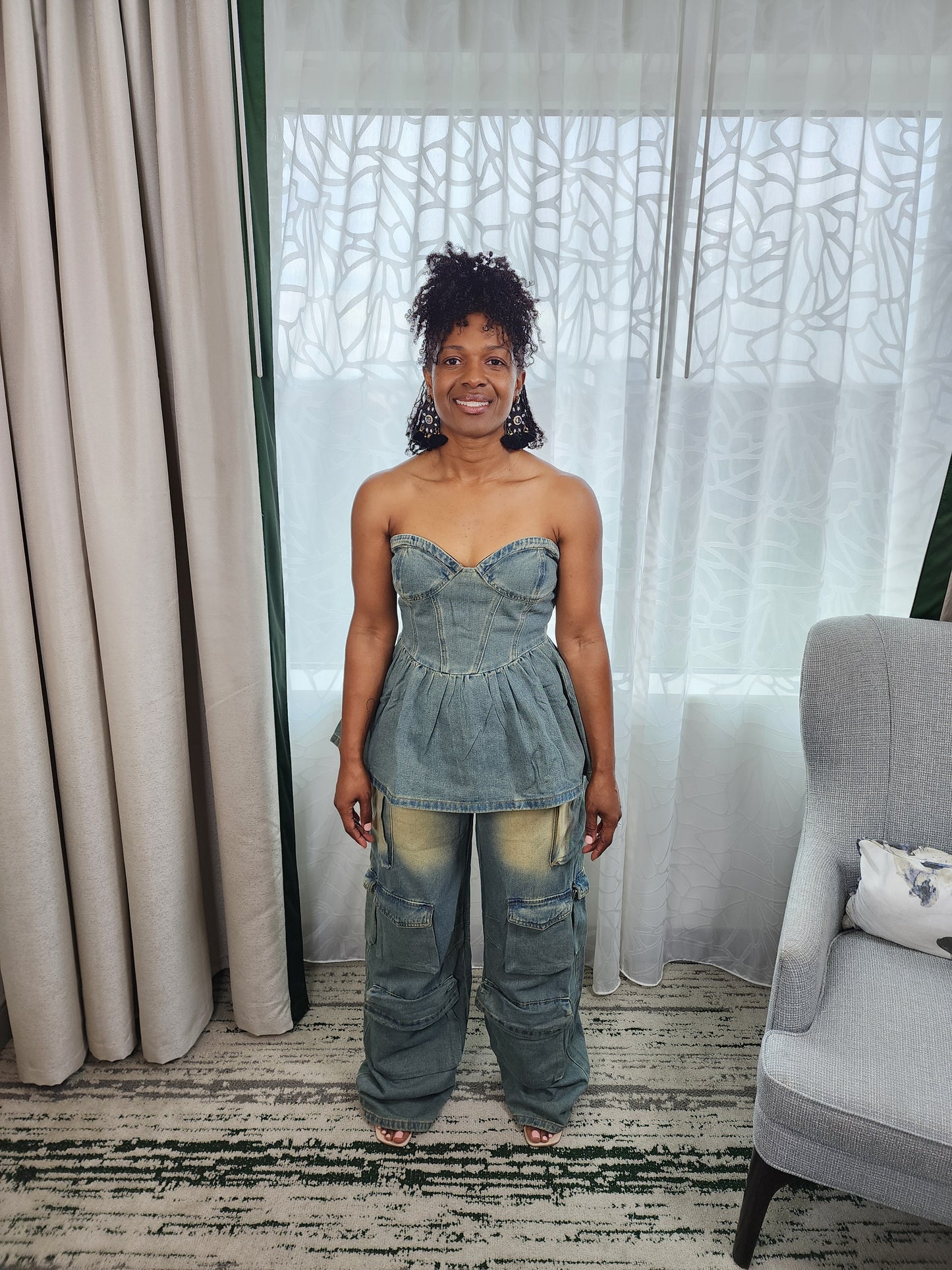 Denim Rodeo Queen Two-piece Pant Set