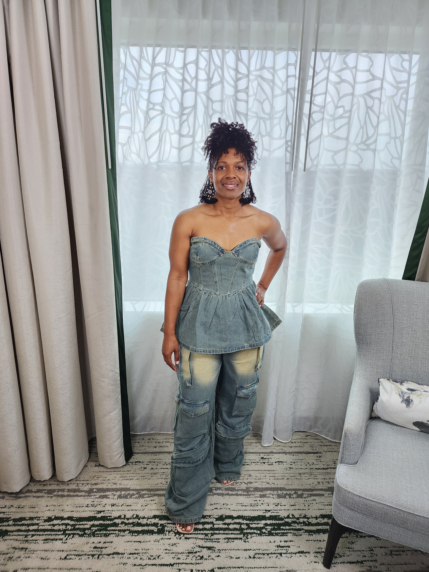 Denim Rodeo Queen Two-piece Pant Set