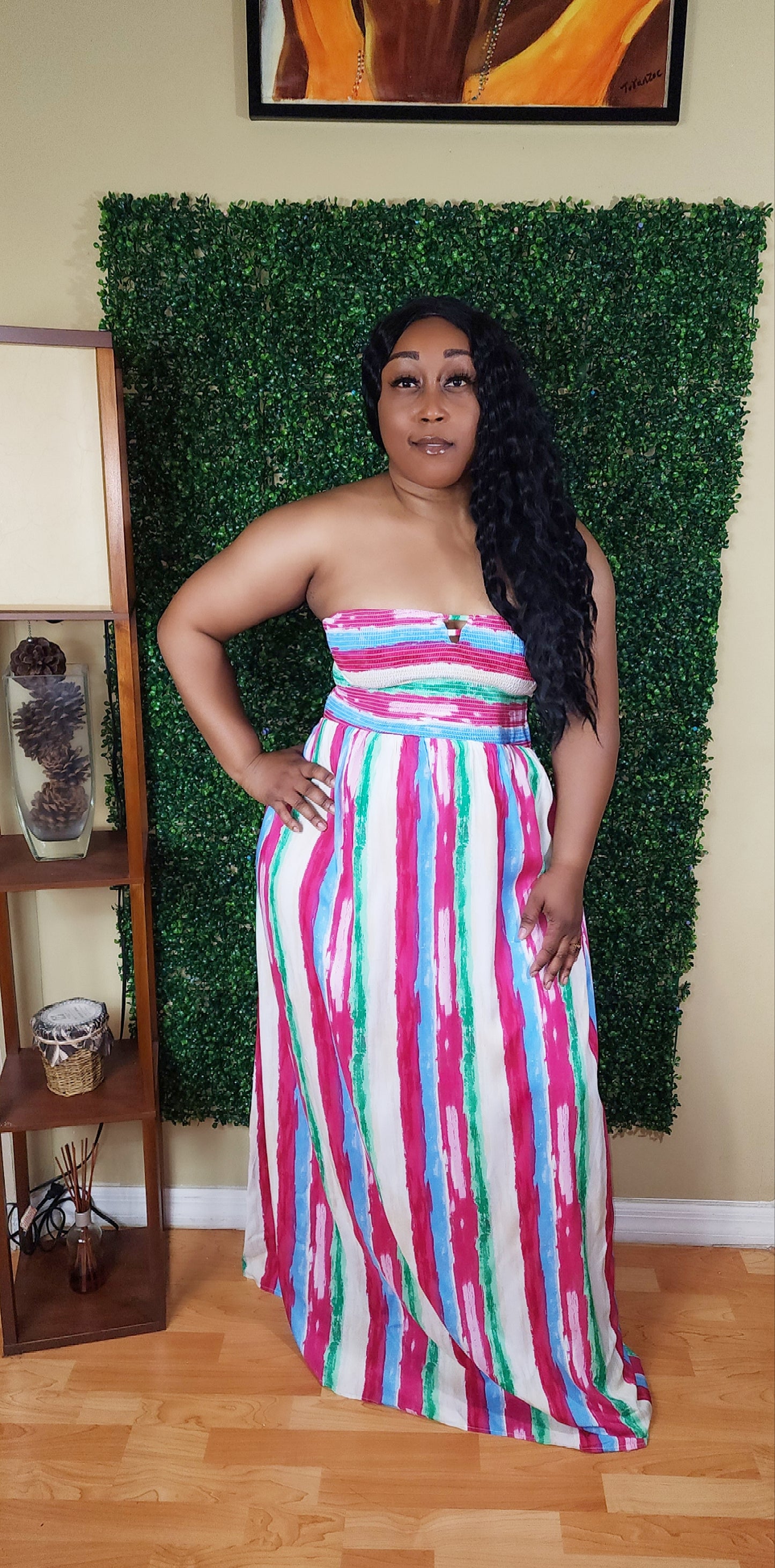 Amazingly Chic Striped Maxi Dress