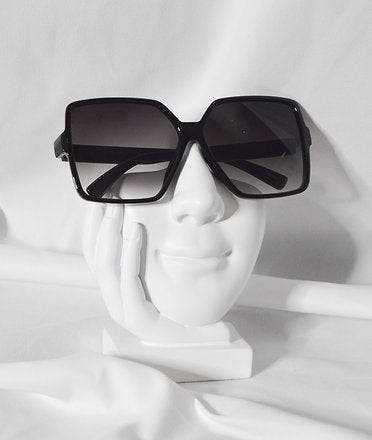 Oversize Square Neutral Colored Flat Lens - Luxe 81