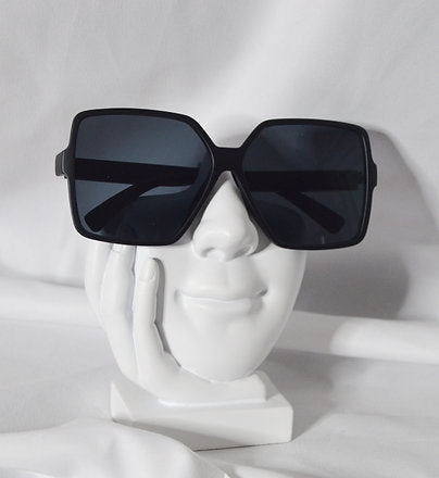 Oversize Square Neutral Colored Flat Lens - Luxe 81