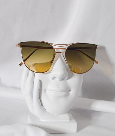 Semi Rimless Metal Cat Eye Frame - Luxe 81