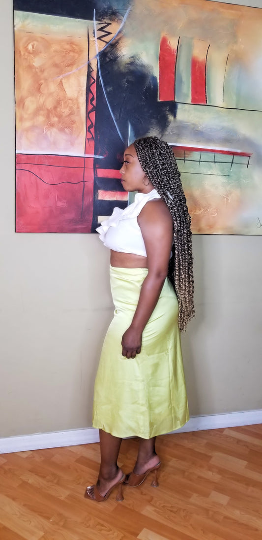 Satin Temptation Midi Skirt