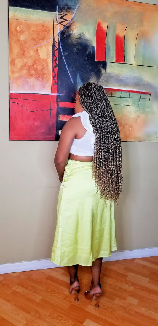 Satin Temptation Midi Skirt