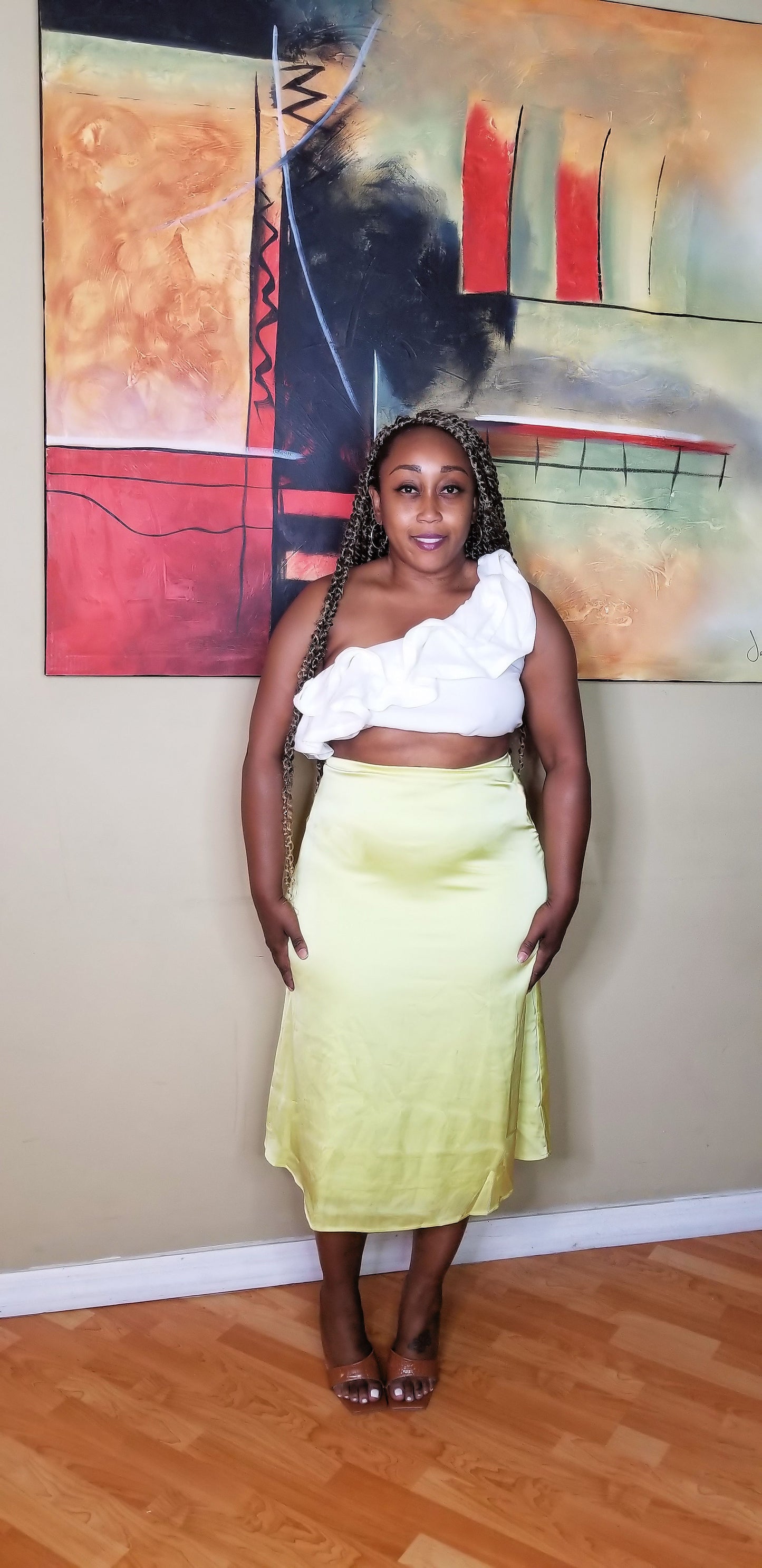 Satin Temptation Midi Skirt