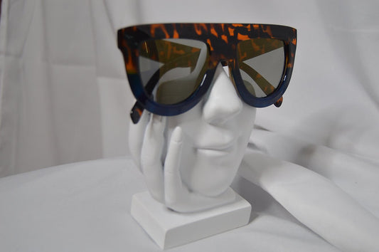 Oversize Chunky Colored Mirror Flat Top Sunglasses - Luxe 81