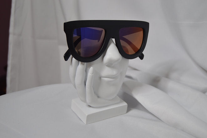 Oversize Chunky Colored Mirror Flat Top Sunglasses - Luxe 81