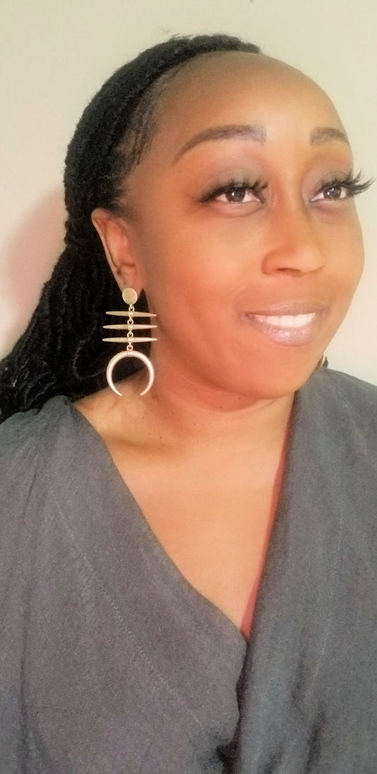 Gold Scales Drop earrings - Luxe 81