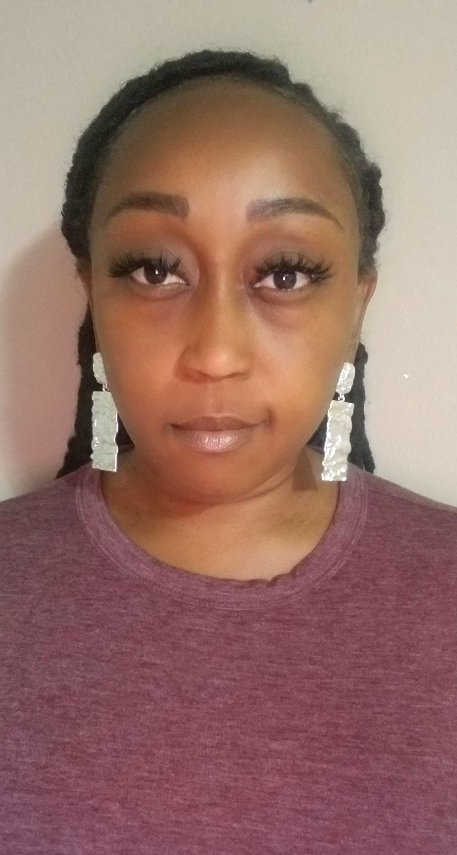 Hammered Metal Drop earrings - Luxe 81