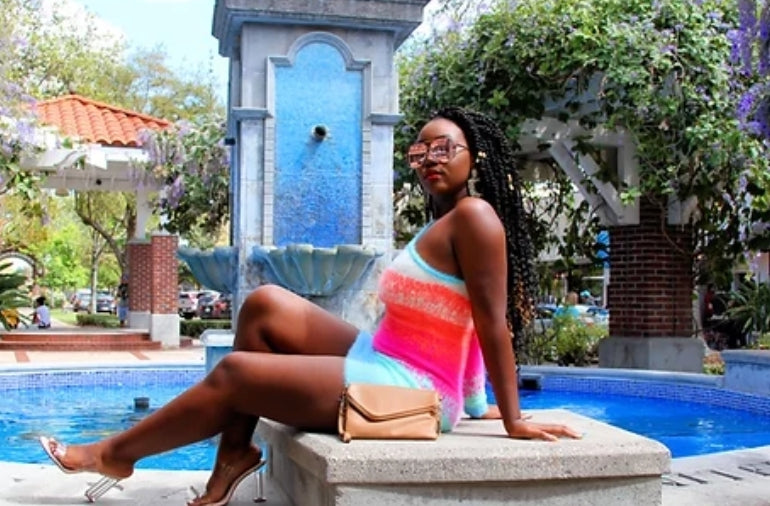 One Shoulder Fuzzy Mini - Luxe 81