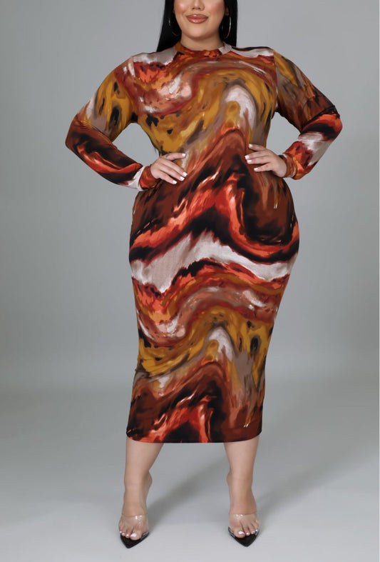 Work of Art Midi Dress
