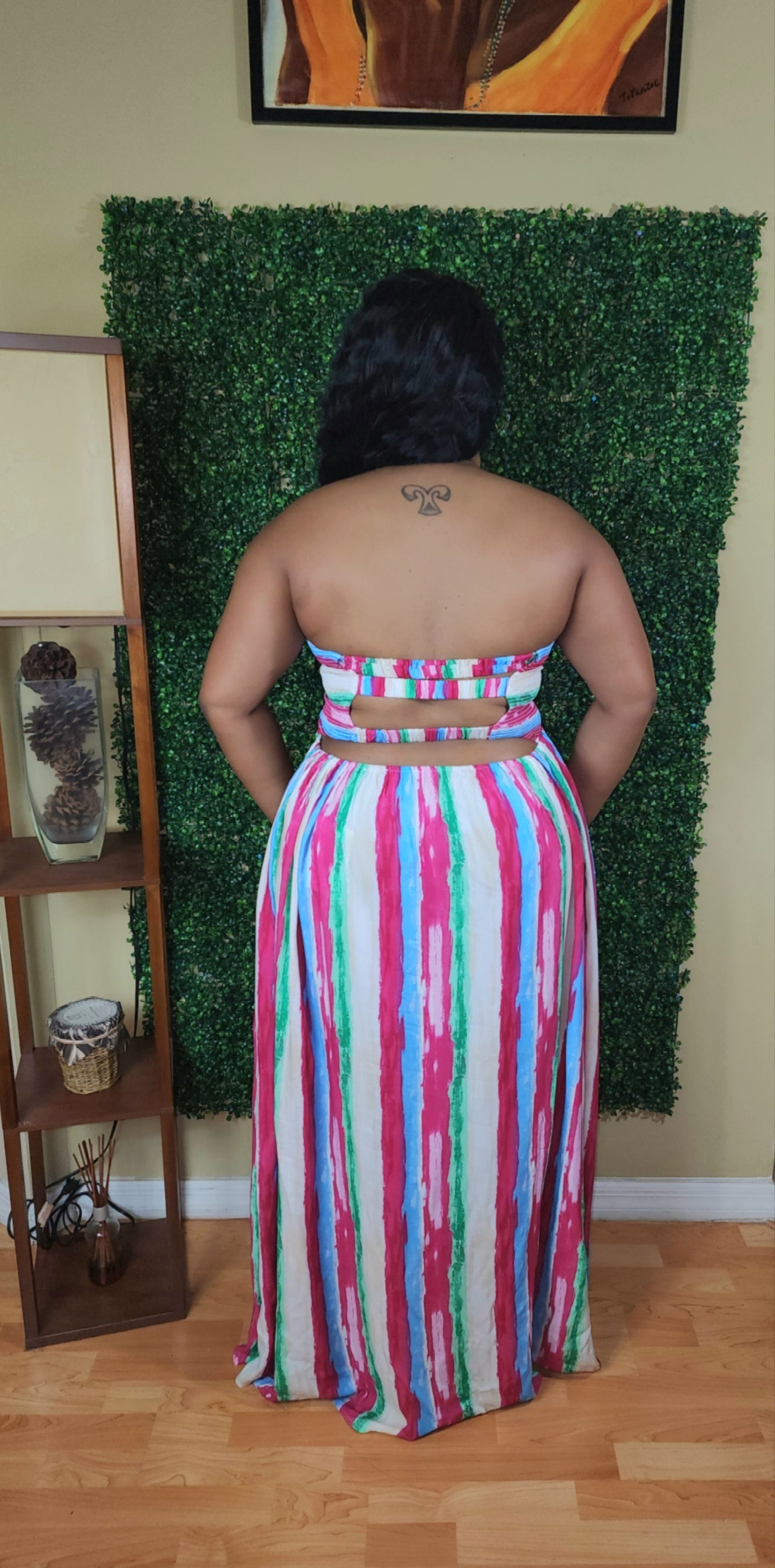 Amazingly Chic Striped Maxi Dress
