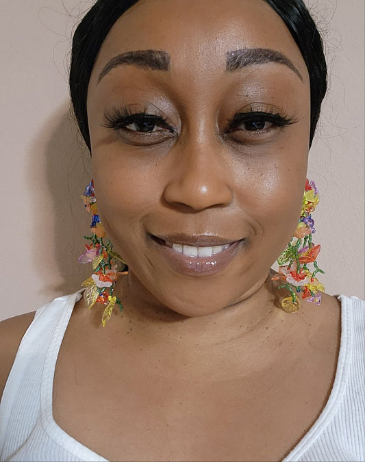 Flower Explosion Drop Earrings